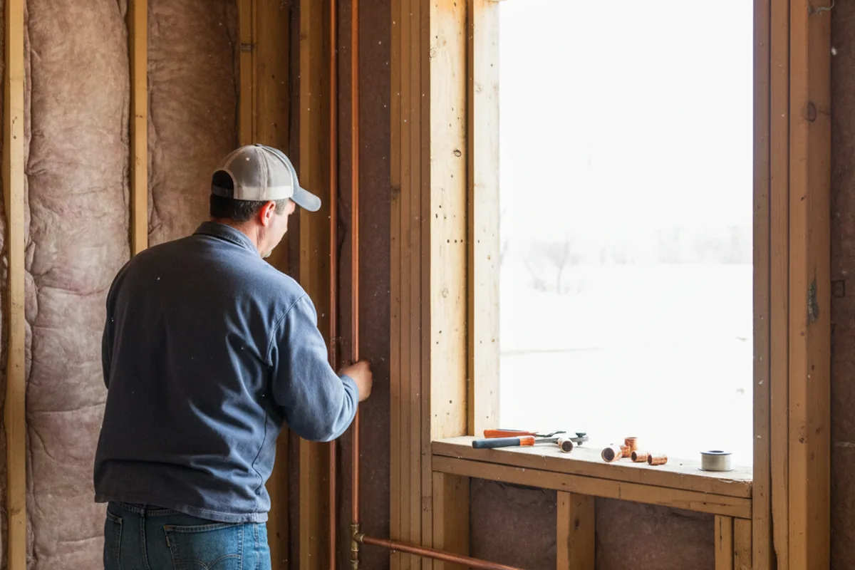 Licensed plumber running new copper supply lines in a Oriskany Falls home