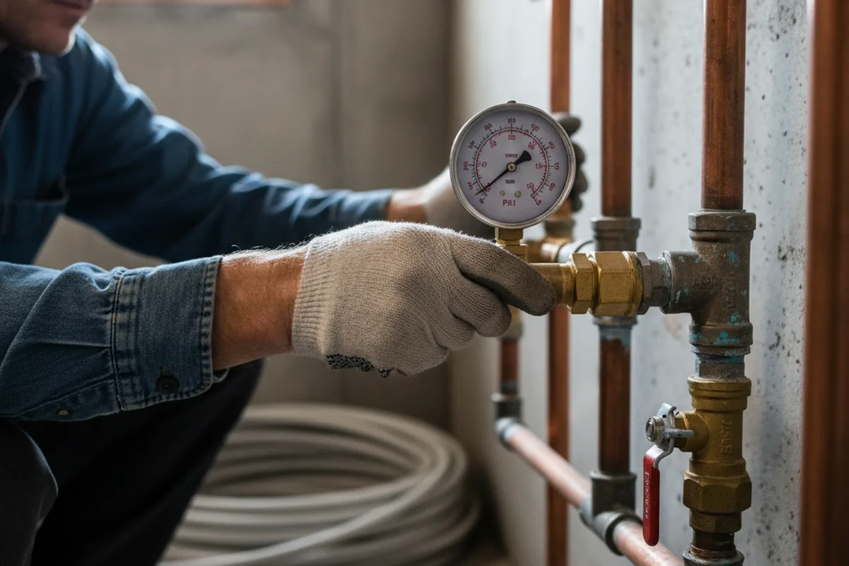Pressure testing a repaired line during Water Line Repair in Oriskany Falls